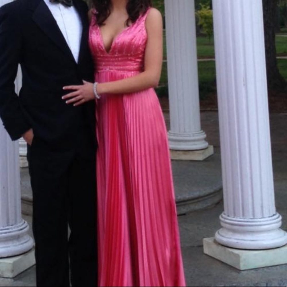 Coral evening ball gown
